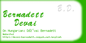 bernadett devai business card